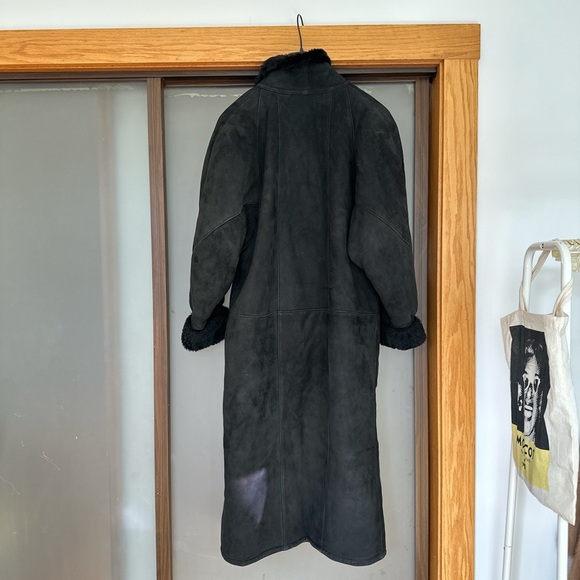 VINTAGE SHEEPSKIN SHEARLING FUR MAXI COAT - Picture 7 of 8